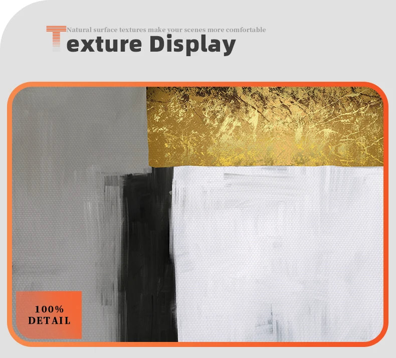Abstract Shades of Grey Golden Color Block Wall Art Fine Art Canvas Prints - Modern Geometric Art For Living Room Dining Room Art For Contemporary Home Decor