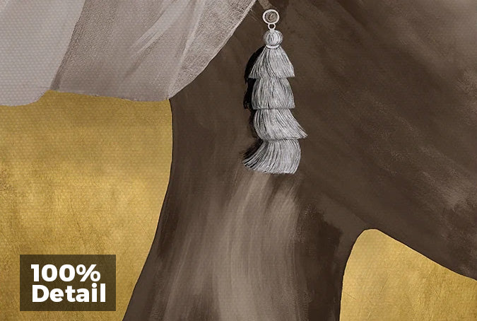 African Girl With Earring Wall Art Fine Art Canvas Prints - Modern Luxury Fashion Posters Pictures For Living Room Bedroom Contemporary Boutique Salon Art Decor