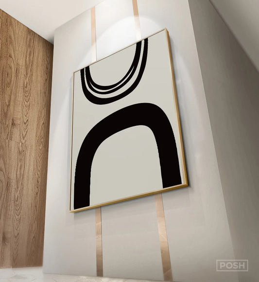 Bold Minimalist Black White Abstract Wall Art Fine Art Canvas Prints - Pictures For Modern Apartment Living Room Bedroom Art For Contemporary Office Interiors