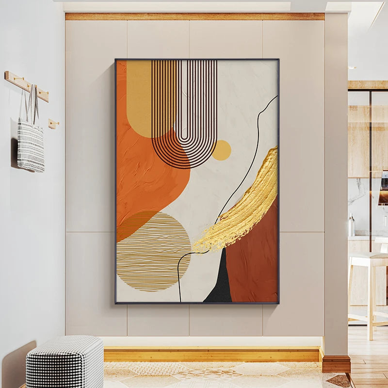 Colorful Abstract Nordic Wall Art Fine Art Canvas Prints - Pictures For Modern Apartment Living Room Dining Room Art For Contemporary Home Office Interiors