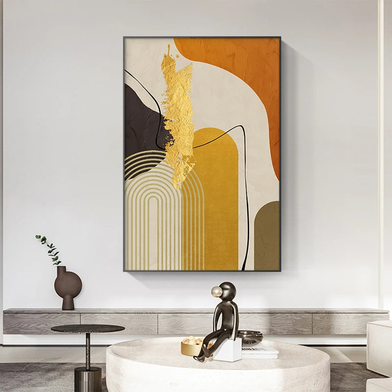 Colorful Abstract Nordic Wall Art Fine Art Canvas Prints - Pictures For Modern Apartment Living Room Dining Room Art For Contemporary Home Office Interiors