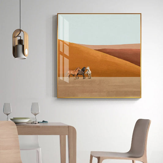 Mountain Beach Desert Minimalist Abstract Landscape Wall Art Fine Art Canvas Prints - Modern Art For Living Room Dining Room Bedroom Art For Contemporary Interiors