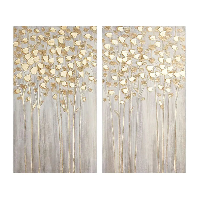 Modern Minimalist Abstract Light Luxury Floral Wall Art Fine Art Canvas Prints - Pictures For Bedroom Living Room Dining Room Art For Contemporary Interiors