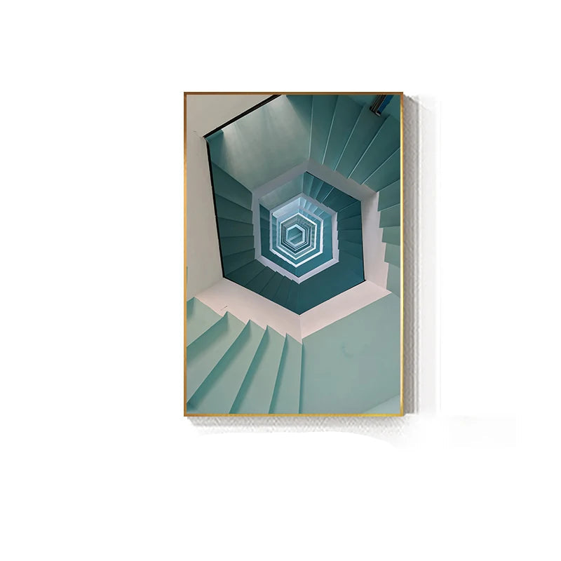 Modern Abstract Geometric Architectural Interiors Concept Wall Art Fine Art Canvas Prints - Modern Art For Office Foyer Meeting Room Art For Contemporary Interiors