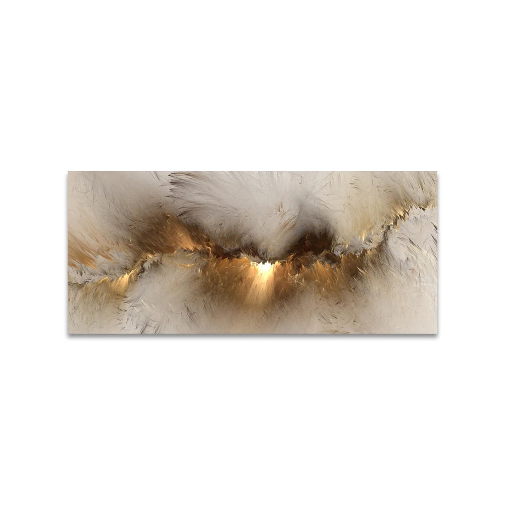 Alien Cloud Abstract Wide Format Wall Art Fine Art Canvas Print - Modern Neutral Colors Living Room Picture For Above The Sofa Bedroom Art For Above The Bed