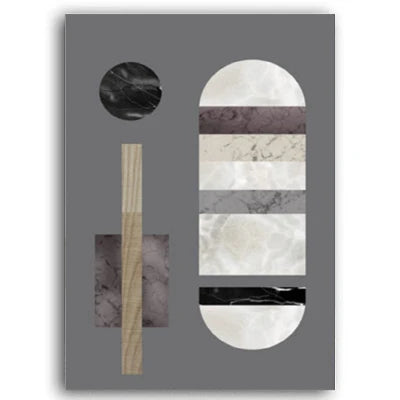 Modern Architectural Abstract Geometric Wall Art Fine Art Canvas Prints - Neutral Color Artworks For Living Room Dining Room Art For Contemporary Interiors