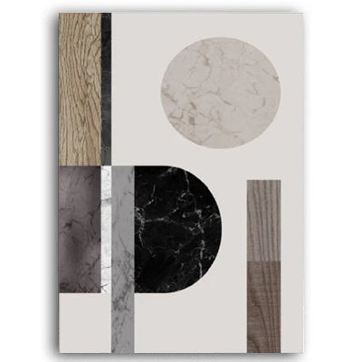 Modern Architectural Abstract Geometric Wall Art Fine Art Canvas Prints - Neutral Color Artworks For Living Room Dining Room Art For Contemporary Interiors