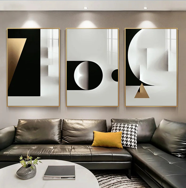 Minimalist Modern Aesthetics Abstract Geometric Wall Art Fine Art Canvas Prints - Pictures For Modern Apartment Living Room Dining Room Contemporary Bedroom Decor