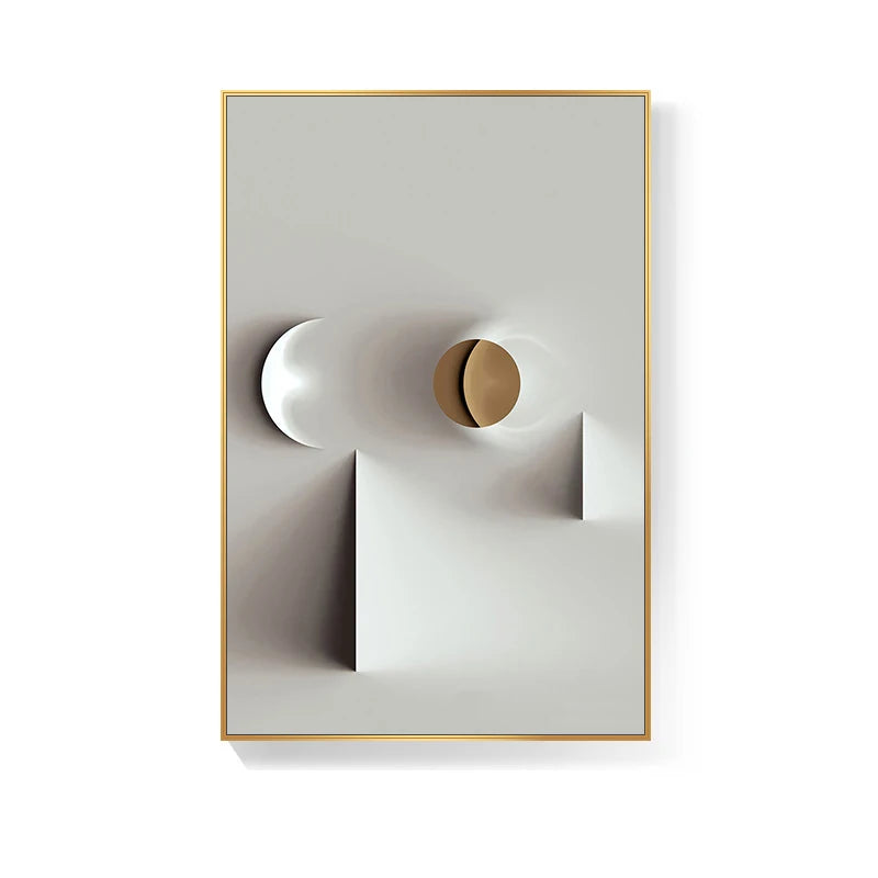 Minimalist Modern Aesthetics Abstract Geometric Wall Art Fine Art Canvas Prints - Pictures For Modern Apartment Living Room Dining Room Contemporary Bedroom Decor