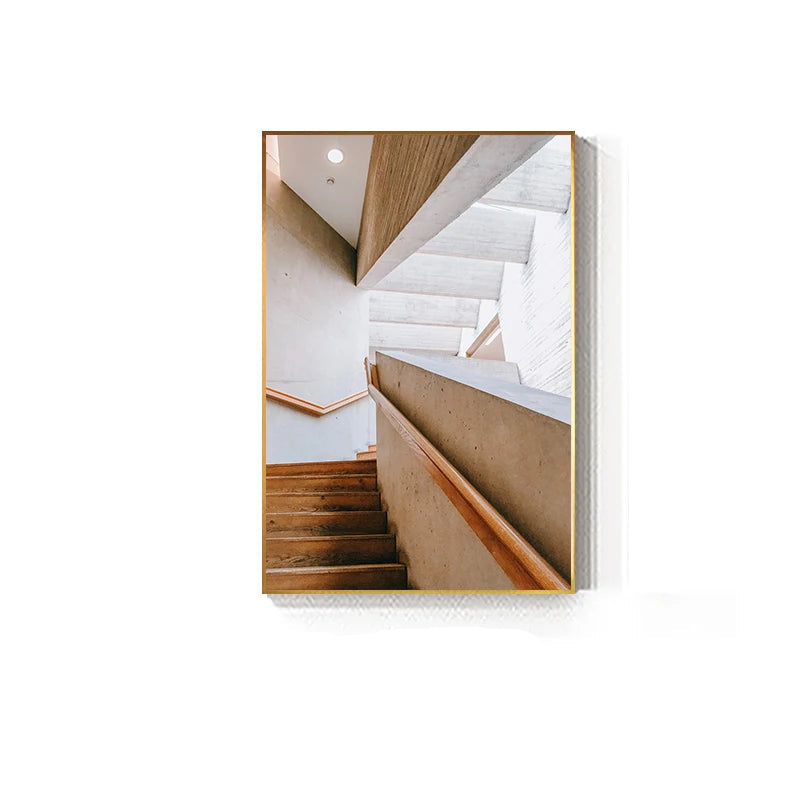 Modern Abstract Geometric Architectural Interiors Concept Wall Art Fine Art Canvas Prints - Modern Art For Office Foyer Meeting Room Art For Contemporary Interiors