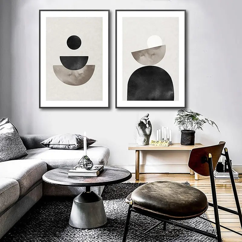 Minimalist Abstract Geometric Wall Art Fine Art Canvas Prints - Art For Contemporary Apartment Living Room Bedroom Dining Room Art For Modern Living