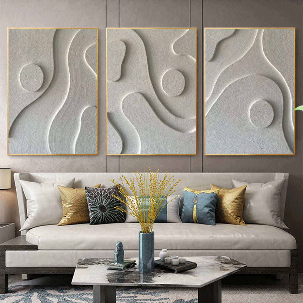 Minimalist Contours Abstract 2D Wall Art Fine Art Canvas Prints - Modern Art For Living Room Bedroom Dining Room Art For Contemporary Home Office Hotel Interiors