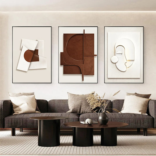 Minimalist Design Geometric Abstract Wall Art Fine Art Canvas Prints - Modern Art For Living Room Dining Room Art For Contemporary Interiors