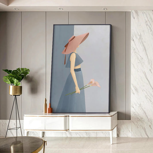 Modern Abstract Beauty Fashion Girl Figure Art Fine Art Canvas Prints - Pictures For Living Room Bedroom Boutique Salon Art Decor