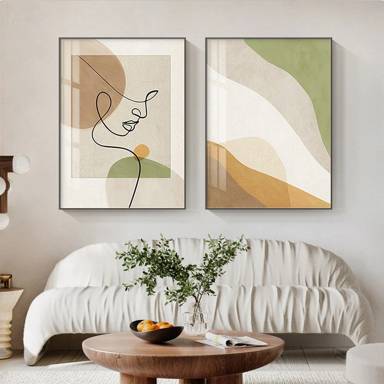 Modern Abstract Boho Fashion Art Line Art Fine Art Canvas Prints Pictures For Living Room Bedroom Salon Art For Contemporary Boutique Interiors