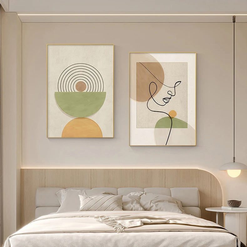 Modern Abstract Boho Fashion Art Line Art Fine Art Canvas Prints Pictures For Living Room Bedroom Salon Art For Contemporary Boutique Interiors