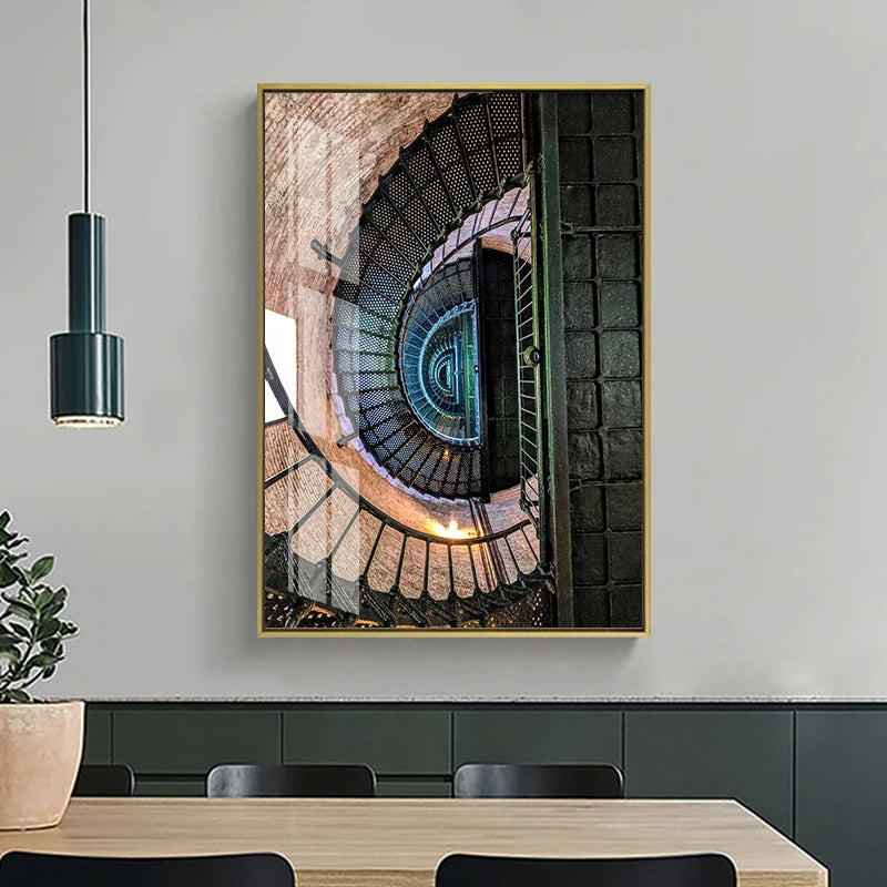Modern Abstract Geometric Architectural Interiors Concept Wall Art Fine Art Canvas Prints - Modern Art For Office Foyer Meeting Room Art For Contemporary Interiors
