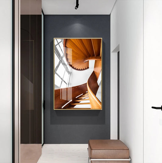 Modern Abstract Geometric Architectural Interiors Concept Wall Art Fine Art Canvas Prints - Modern Art For Office Foyer Meeting Room Art For Contemporary Interiors