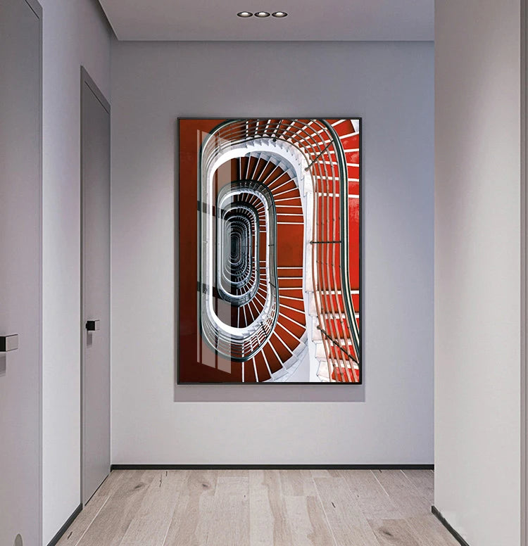 Modern Abstract Geometric Architectural Interiors Concept Wall Art Fine Art Canvas Prints - Modern Art For Office Foyer Meeting Room Art For Contemporary Interiors