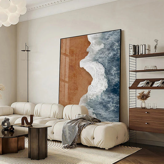 Modern Abstract Landscape Seascape Coastal Wall Art Fine Art Canvas Print - Pictures For Living Room Bedroom Dining Room Art For Contemporary Interiors