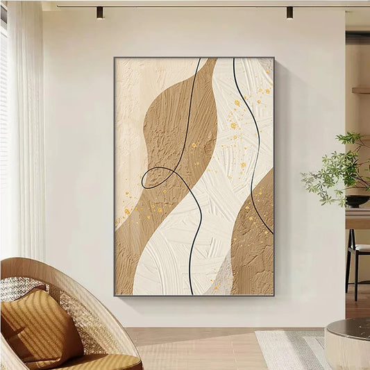 Modern Abstract Nordic Wall Art Fine Art Canvas Prints - Neutral Color Palette Pictures For Living Room Dining Room Art For Contemporary Home and Office Interiors