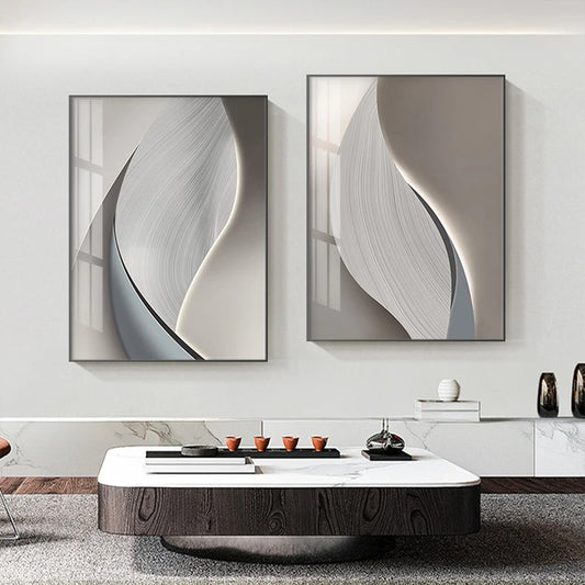 Modern Aesthetics Abstract Flowing Minimalist Wall Art Fine Art Canvas Prints - Art For Modern Apartment Living Room Dining Room Foyer Art For Contemporary Interiors