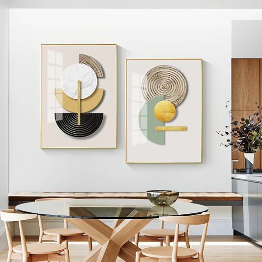 Modern Aesthetics Abstract Geometric Circles Wall Art Fine Art Canvas Prints - Modern Art For Living Room Dining Room Home Office Art For Contemporary Interiors