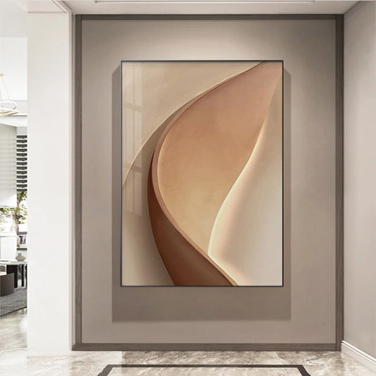 Modern Aesthetics Flowing Abstract Wall Art Fine Art Canvas Prints - Light Luxury Modern Art For Living Room Dining Room Home Office Meeting Room Art For Contemporary Interiors