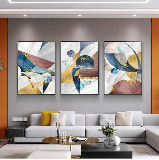 Modern Color Splash Abstract Wall Art Fine Art Canvas Prints - Pictures For Living Room Dining Room Art For Contemporary Interiors