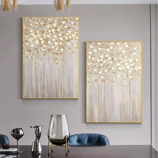 Modern Minimalist Abstract Light Luxury Floral Wall Art Fine Art Canvas Prints - Pictures For Bedroom Living Room Dining Room Art For Contemporary Interiors