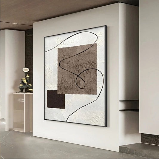 Nordic Abstract Geometric Wall Art Fine Art Canvas Prints - Pictures For Modern Apartment Living Room Bedroom Dining Room Art Decor For Contemporary Interiors