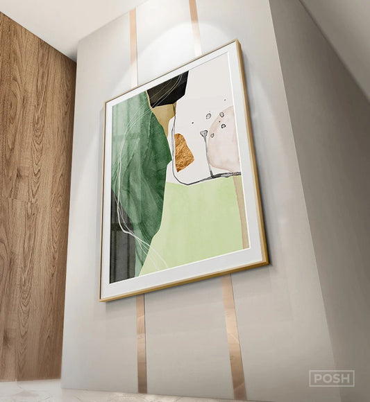 Nordic Abstract Green Beige Black Marble Print Wall Art Fine Art Canvas Prints - Modern Art For Bedroom Living Room Dining Room Art For Contemporary Interiors