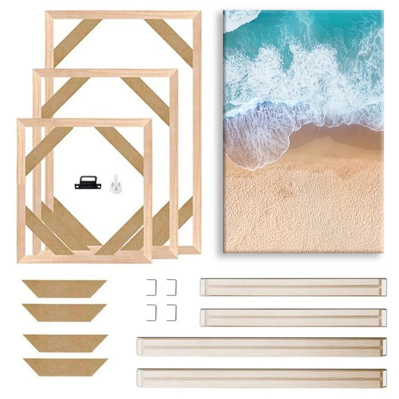 Real Wood Frames 30x40 50x70 80x120cm For Framing Canvas Prints DIY Framing Kits Canvas Stretcher Bars Natural Wood Easy To Assemble - Fixtures and Fittings Included