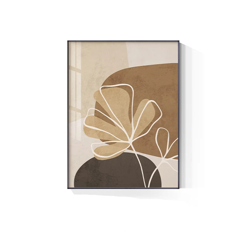 Simple Nordic Floral Abstract Wall Art Fine Art Canvas Prints - Modern Botanical Pictures For Bedroom Living Room Dining Room Art For Contemporary Interiors