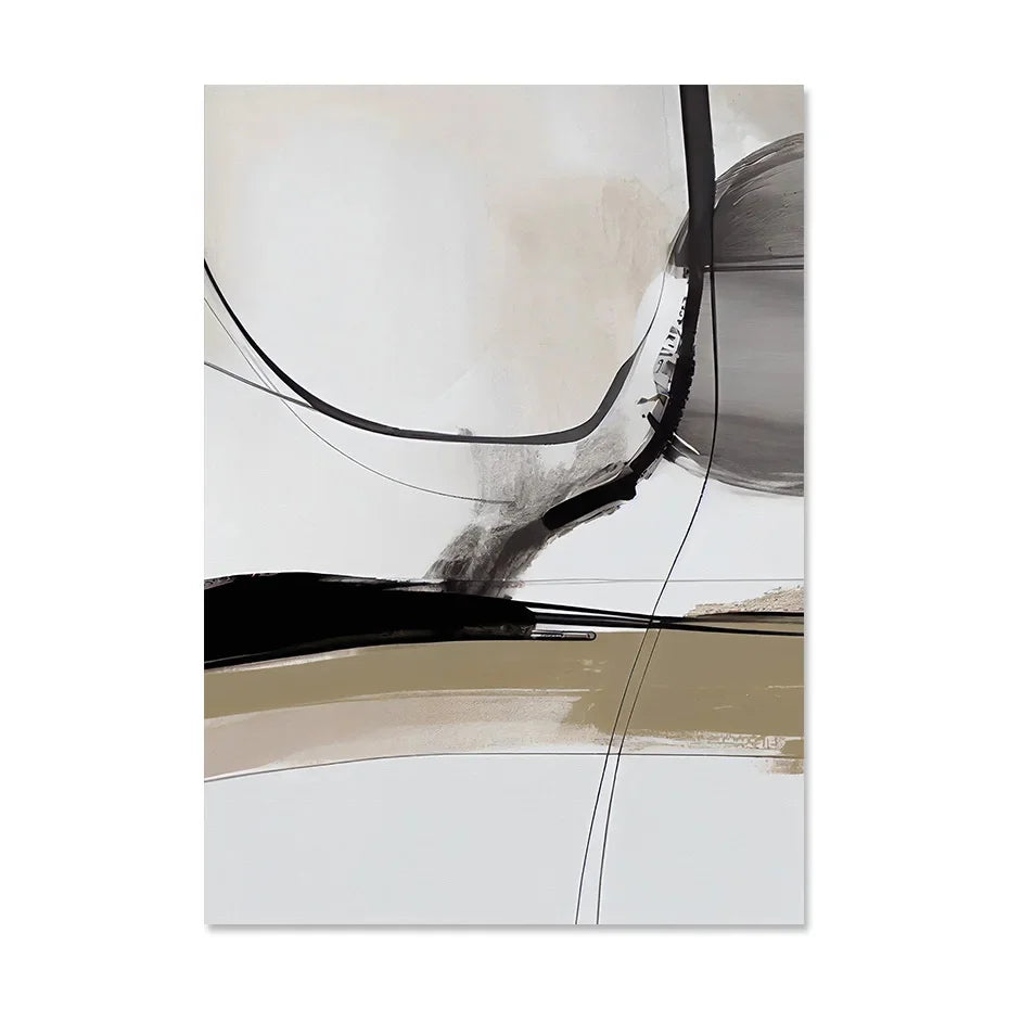 Neutral Colors Scandinavian Minimalist Wall Art Fine Art Canvas Prints - Nordic Abstract Pictures For Living Bedroom Dining Room Art For Modern Home Decor