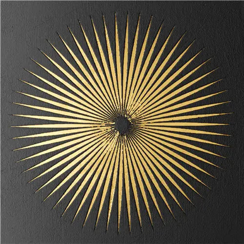 Modern Abstract Golden Spherical Square Format Wall Art Fine Art Canvas Prints - Modern Artworks For Living Room Dining Room Art For Contemporary Home Decor