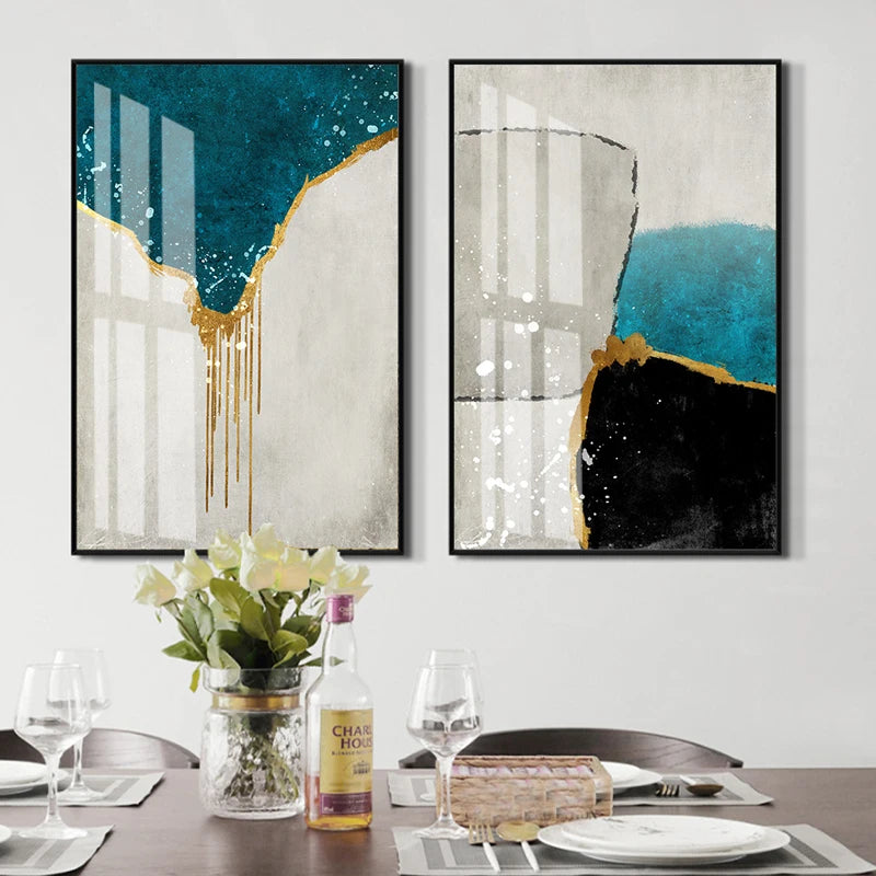 Set of 3Pcs Nordic Abstract Grey Green Landscape Wall Art Fine Art Canvas Prints - Art For Scandinavian Style Living Room Bedroom Art For Contemporary Home Decor