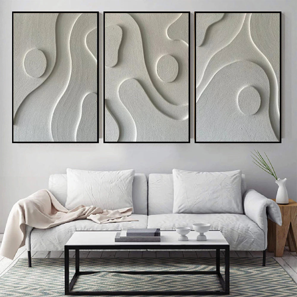 Minimalist Contours Abstract 2D Wall Art Fine Art Canvas Prints - Modern Art For Living Room Bedroom Dining Room Art For Contemporary Home Office Hotel Interiors
