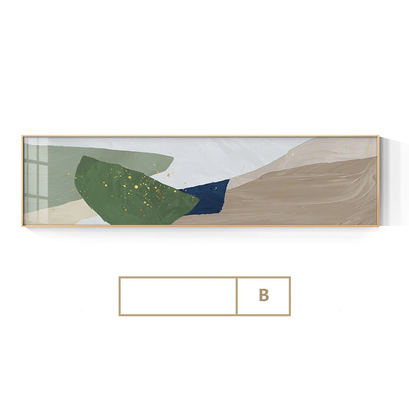 Scandinavian Abstract Wide Format Wall Art Fine Art Canvas Prints - Contemporary Living Room Art For Above The Sofa Wide Horizontal Art For Above The Bed