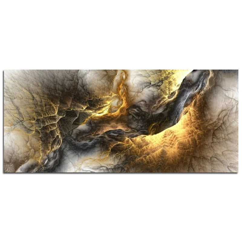 Alien Cloud Abstract Wide Format Wall Art Fine Art Canvas Print - Modern Neutral Colors Living Room Picture For Above The Sofa Bedroom Art For Above The Bed