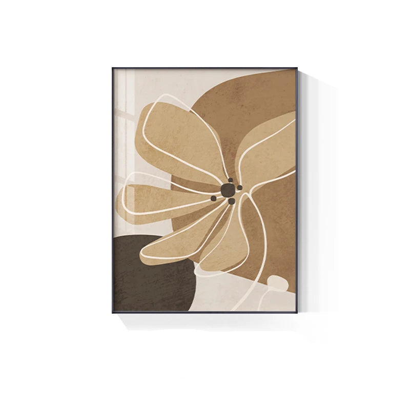 Simple Nordic Floral Abstract Wall Art Fine Art Canvas Prints - Modern Botanical Pictures For Bedroom Living Room Dining Room Art For Contemporary Interiors