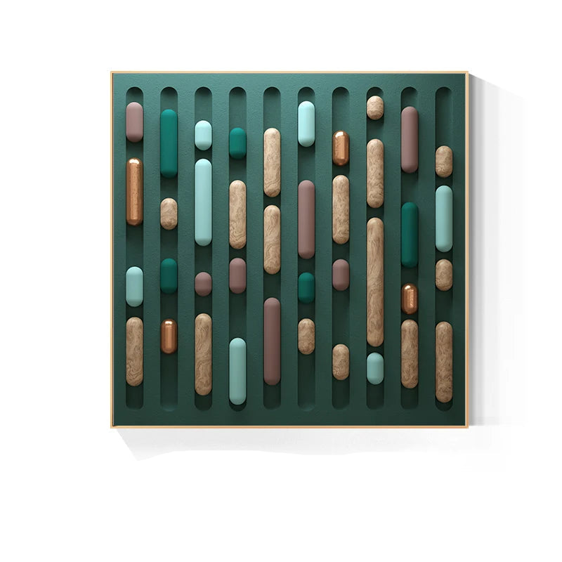 Modern Aesthetics 3d Effect Abstract Wall Art Fine Art Canvas Prints - Square Format Modern Artworks For Living Room Dining Room Home Office Meeting Room Art Decor