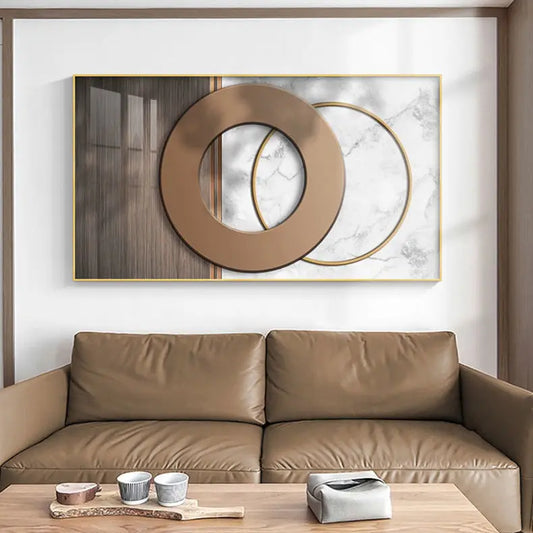 Abstract Celestial Geometry Wall Art Fine Art Canvas Prints - Modern Aesthetics Canvas Artworks For Living Room Dining Room Art For Modern Apartment Living Room