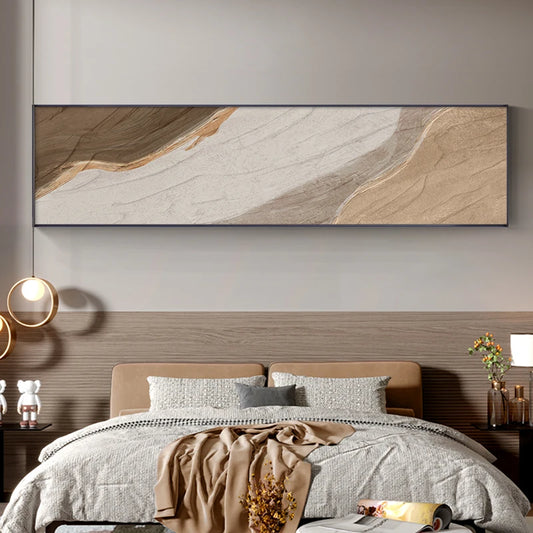 Earthy Brown Beige Abstract Wall Art Fine Art Canvas Prints - Wide Format Art For Above The Sofa Modern Art For Above The Bed