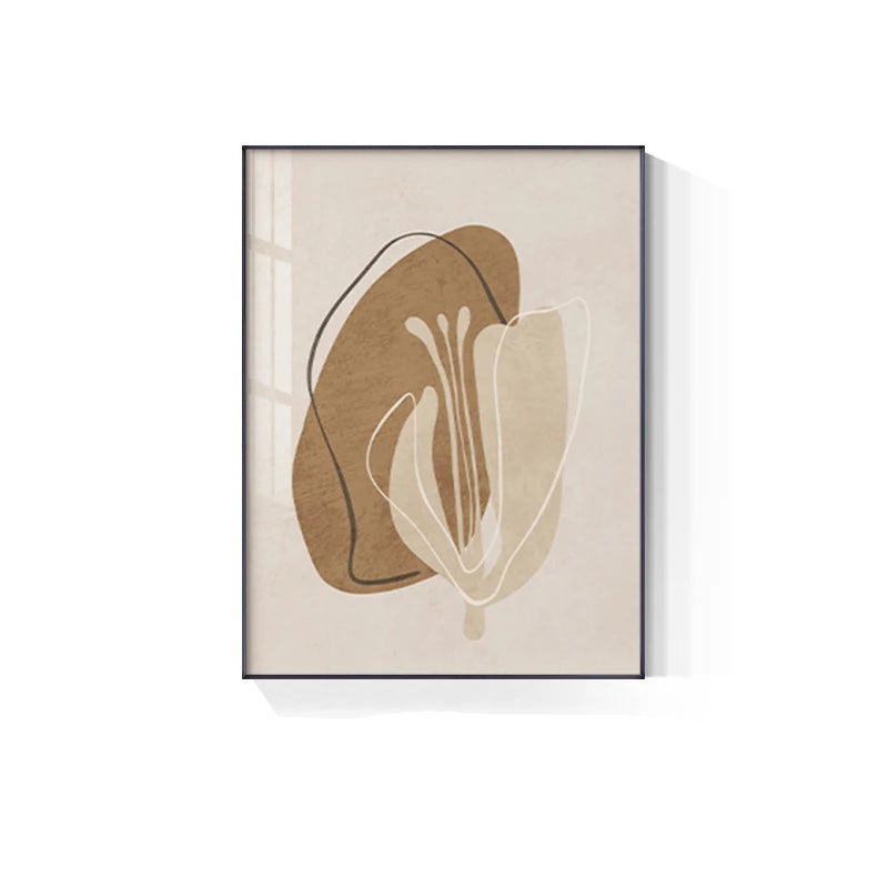 Simple Nordic Floral Abstract Wall Art Fine Art Canvas Prints - Modern Botanical Pictures For Bedroom Living Room Dining Room Art For Contemporary Interiors