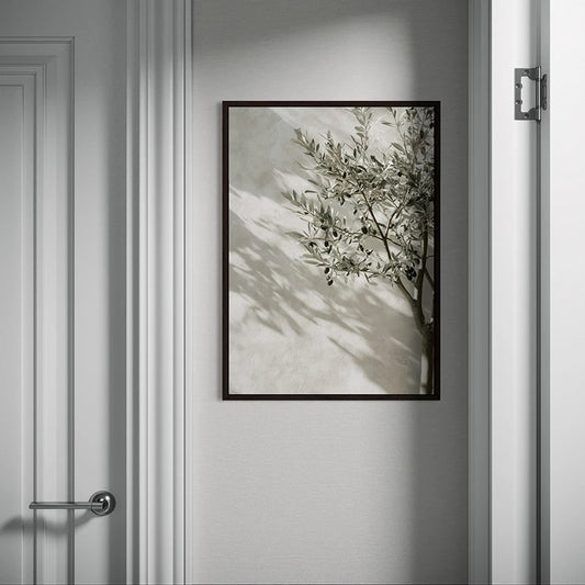 Mediterranean Olive Tree Branches Wall Art Fine Art Canvas Prints - Simple Modern Botanical Art For Living Room Dining Room Art For Minimalist Apartment Decor