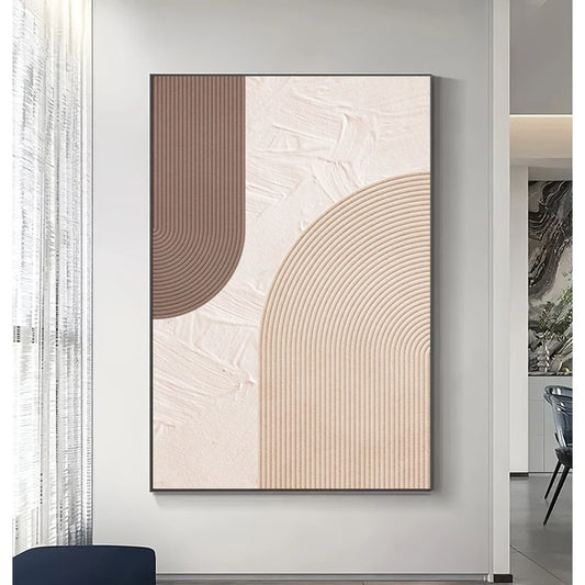 Neutral Colors Minimalist Abstract Geometric Wall Art Fine Art Canvas Prints - Modern Art For Reception Room Foyer Living Room Art For Contemporary Apartment Decor