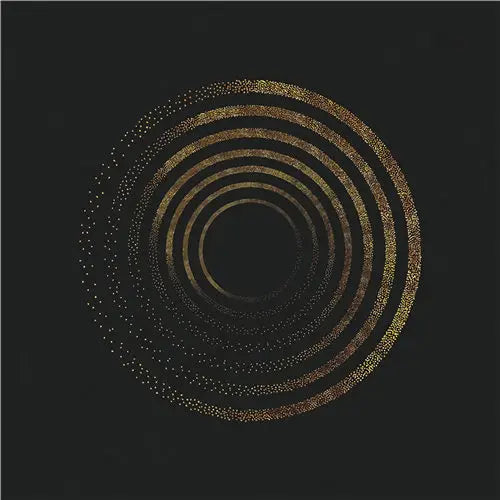 Modern Abstract Golden Spherical Square Format Wall Art Fine Art Canvas Prints - Modern Artworks For Living Room Dining Room Art For Contemporary Home Decor