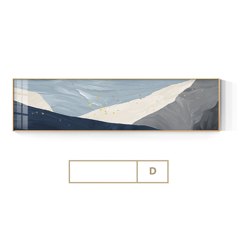 Scandinavian Abstract Wide Format Wall Art Fine Art Canvas Prints - Contemporary Living Room Art For Above The Sofa Wide Horizontal Art For Above The Bed