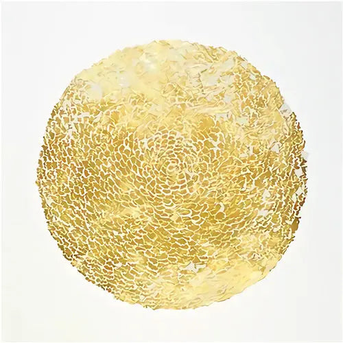 Modern Abstract Golden Spherical Square Format Wall Art Fine Art Canvas Prints - Modern Artworks For Living Room Dining Room Art For Contemporary Home Decor